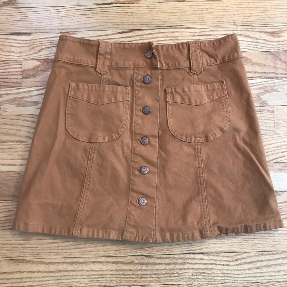 Madewell Garment Dyed Button Down Mini skirt Sz 4